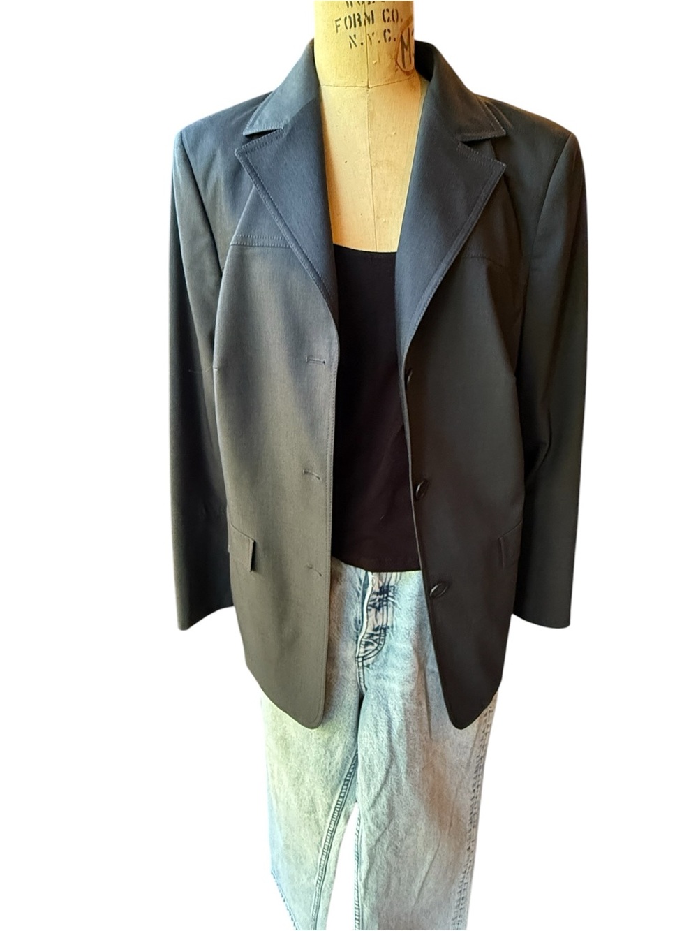 AKRIS Cashmere Cotton Wool Blend Charcoal Gray Blazer Originally $2200